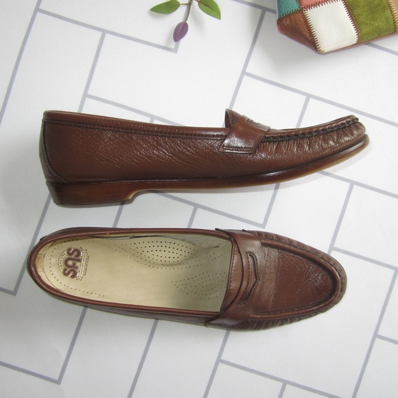 SAS Comfort Brown Penny Loafers Flats sz 9 1/2 - Picture 2 of 8